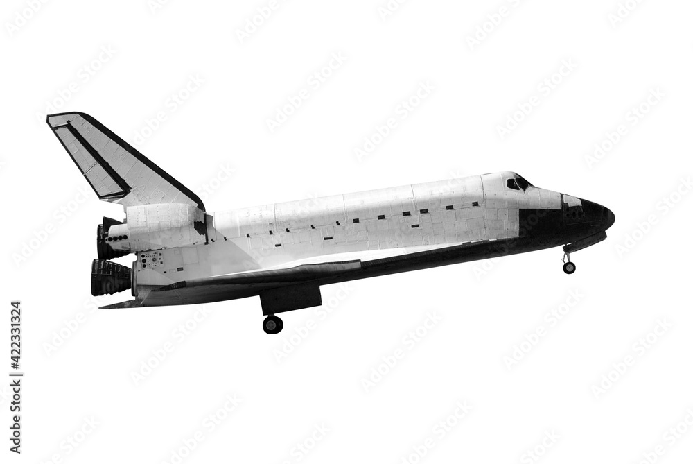 Space Shuttle isolated on white background. Elements of this image furnished by NASA. Space Shuttle isolated on white background. Elements of this image furnished by NASA.