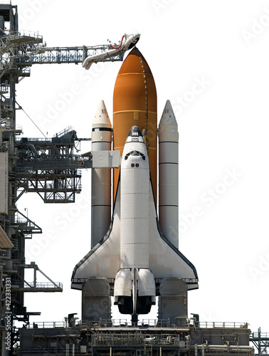 Vászonkép Space Shuttle isolated on white background