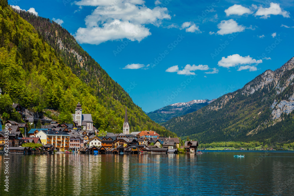 famous Hallstatt village in Austria famous Hallstatt village in Austria