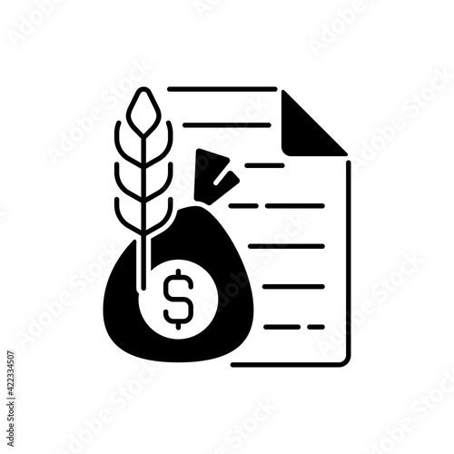 Commodity broker black linear icon. Business contract. Trading deal for agricultural industry. Financial investment. Commercial deal. Outline symbol on white space. Vector isolated illustration