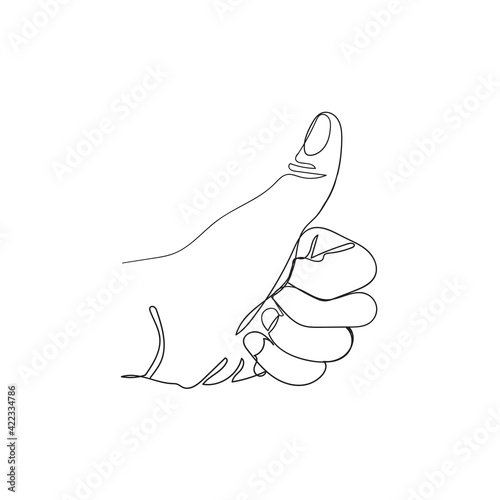hand drawing doodle thumbs up for like icon illustration symbol