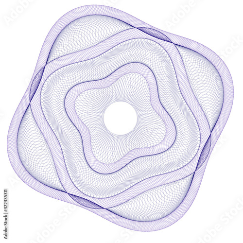 Watermark ,Guilloche rosetta  , design for  background for certificate, 