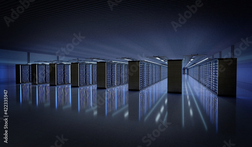 Server room data center - 3d rendering