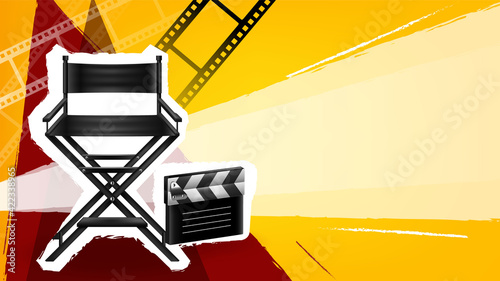 Cinema background concept film clapperboard