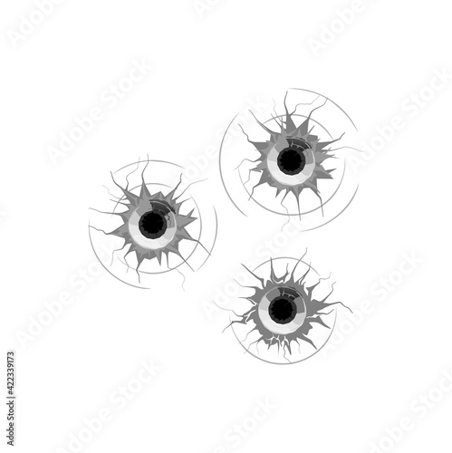 bullet holes vector illustrations