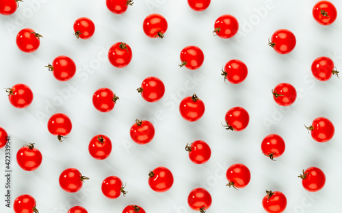 Cherry tomato, Healthy eating and vegetarianism. Color background. © gitusik