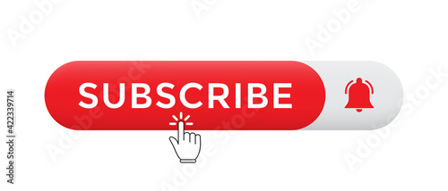 Modern Subscribe Button Icon Vector. Channel Subscription Image in Flat Style