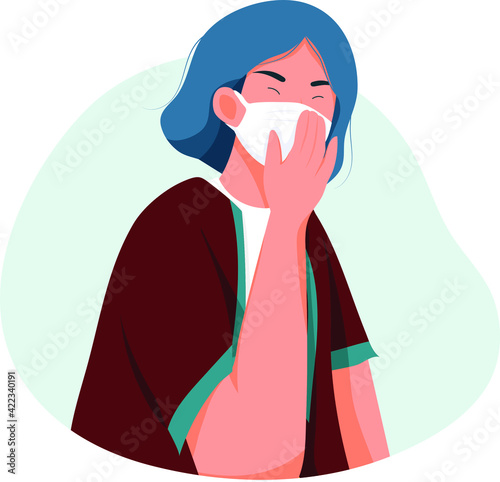 People wearing medical mask Vector Illustration concept. Flat illustration isolated on white background.