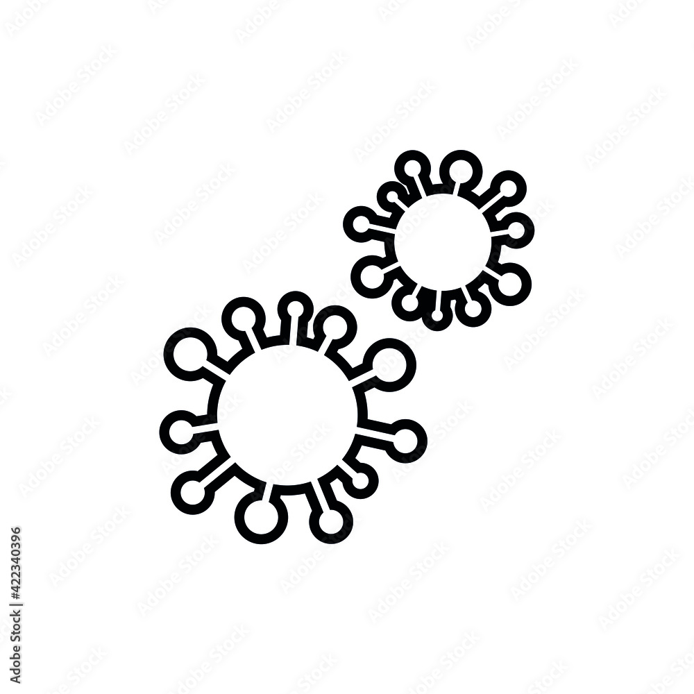 coronavirus icon, isolated pictogram covid-19 epidemic symbol, linear pictogram on white background