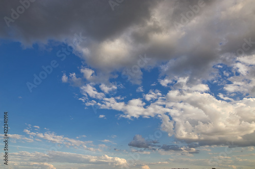 Wallpaper Mural dramatic blue sky with rays and white clouds Torontodigital.ca