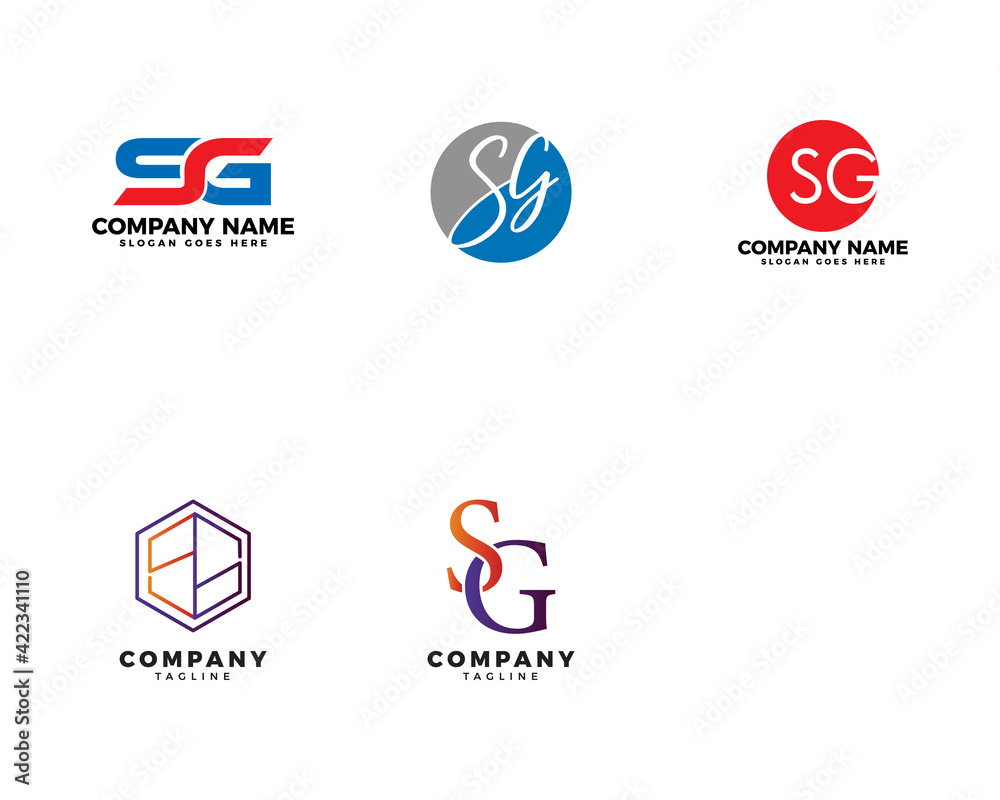 Set of Initial Letter SG Logo Template Design Set of Initial Letter SG Logo Template Design
