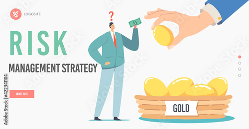 Risk Management Strategy Landing Page Template. Business Diversification, Capital Allocation, Finance Balance