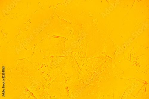 Bright yellow textured background. Creative backdrop. 