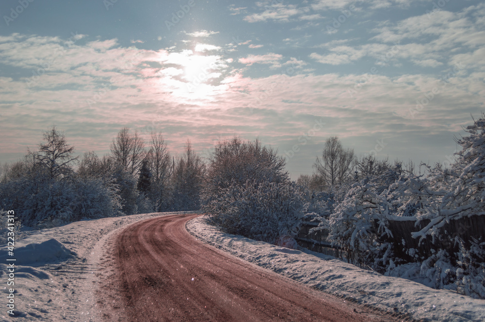 Fototapeta premium Winter road