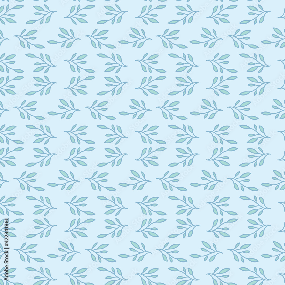 Blue leaf seamless repeat pattern vector design Blue leaf seamless repeat pattern vector design