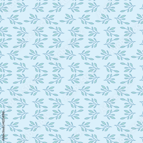 Blue leaf seamless repeat pattern vector design