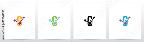 Molecule Stuck On Letter Logo Design G