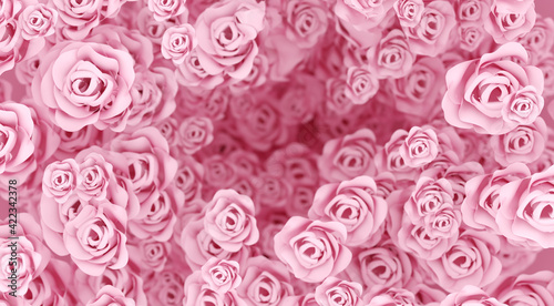 Pink roses background with shallow depth of field © paffy