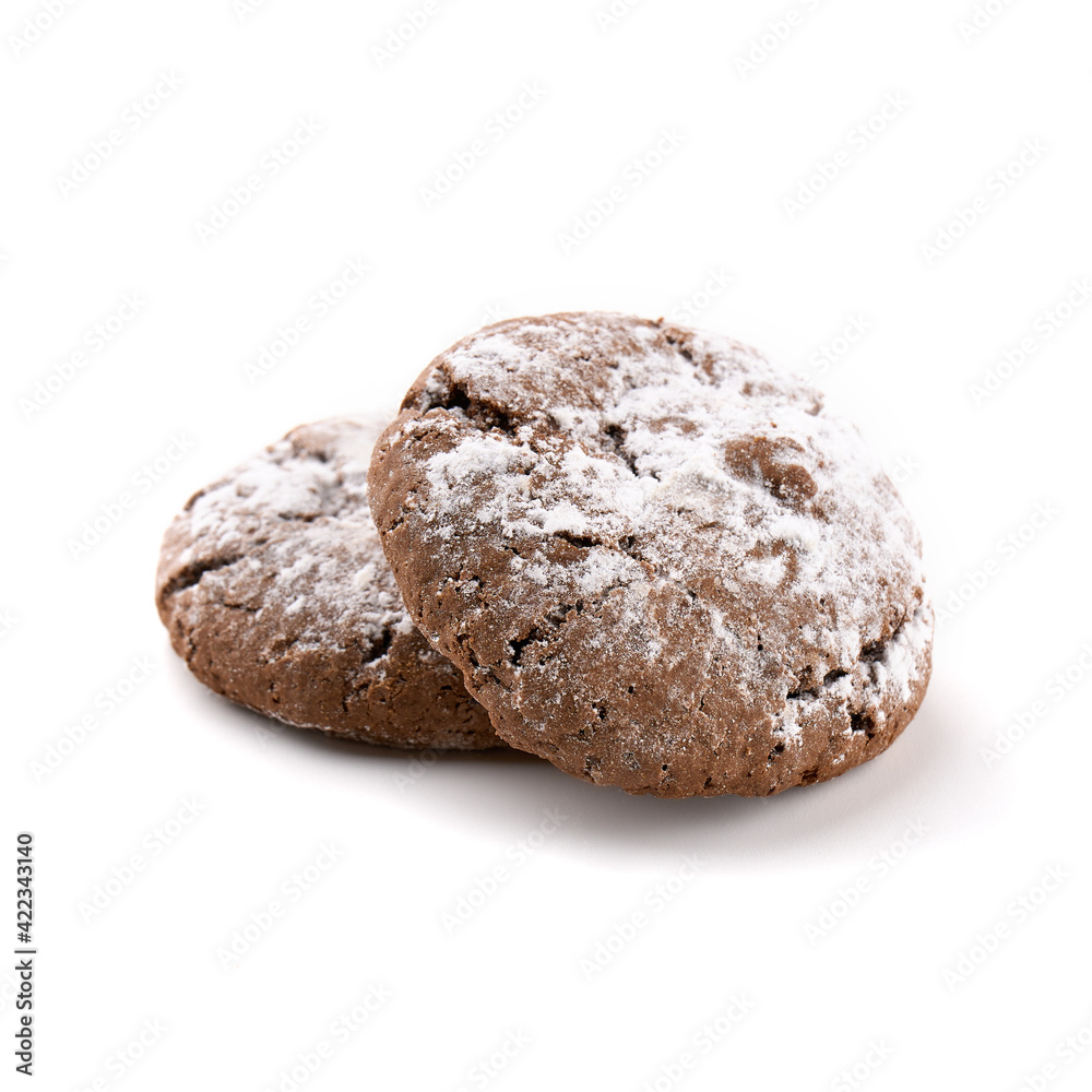 Homemade chocolate cookies on white background. Dessert. Homemade chocolate cookies on white background. Dessert.