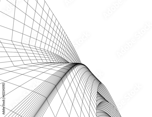 Abstract wired geometric shape 3d