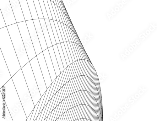 Abstract wired geometric shape 3d
