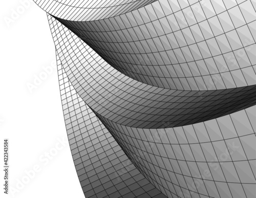 Abstract wired geometric shape 3d