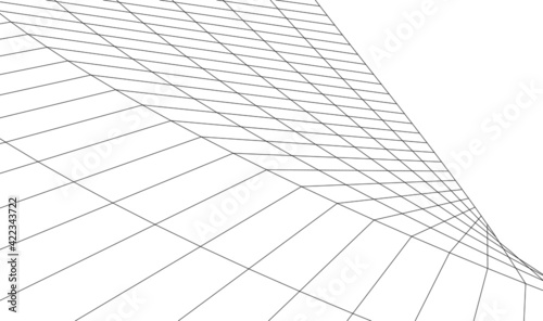 Abstract wired geometric shape 3d