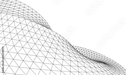 Abstract wired geometric shape 3d