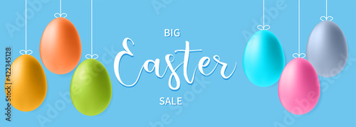 easter sale banner, vector illustration