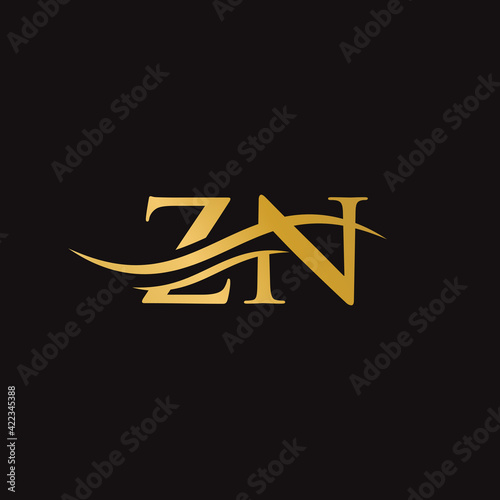 Initial linked letter ZN logo design. Modern letter ZN logo design vector with modern trendy