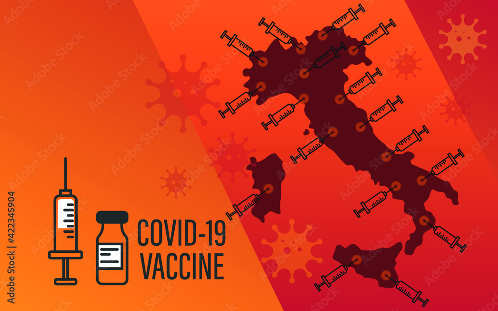 Vaccine against Italy coronavirus infection. healthcare and vaccination concept background.
