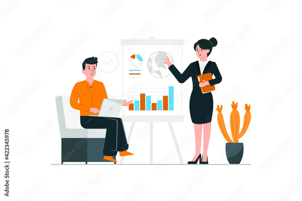 Business woman presenting her work in the meeting Business woman presenting her work in the meeting