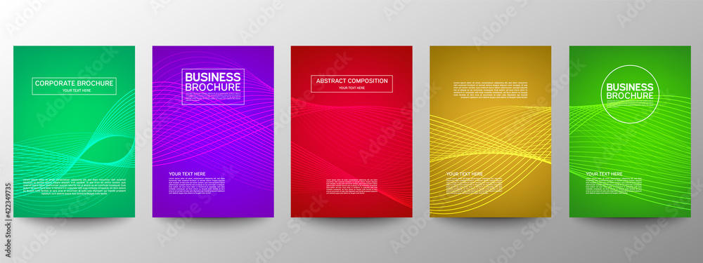 Cover geometric minimal. Set. Vector abstract line pattern for poster design. Set of templates for business brochures. Cool gradients. Graphic pattern for annual album backdrop. Cover geometric minimal. Set. Vector abstract line pattern for poster design. Set of templates for business brochures. Cool gradients. Graphic pattern for annual album backdrop.