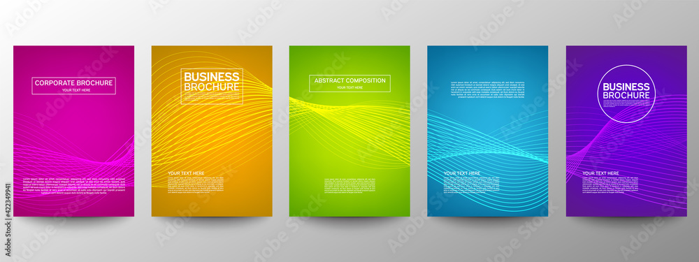 Cover geometric minimal. Set. Vector abstract line pattern for poster design. Set of templates for business brochures. Cool gradients. Graphic pattern for annual album backdrop. Cover geometric minimal. Set. Vector abstract line pattern for poster design. Set of templates for business brochures. Cool gradients. Graphic pattern for annual album backdrop.
