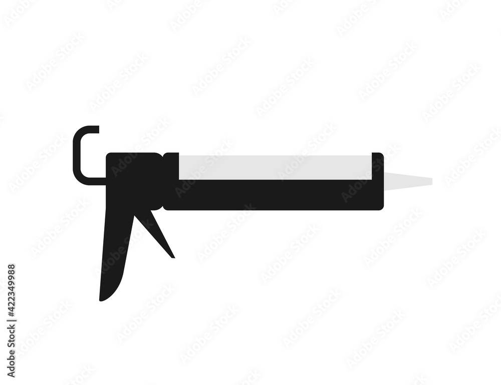 Caulking gun silhouette icon. Clipart image isolated on white