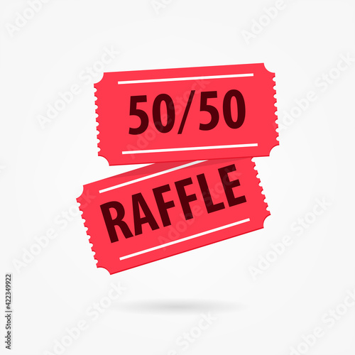 50-50 raffle icon. Clipart image isolated on white background