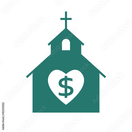 Church fundraiser icon. Clipart image isolated on white background