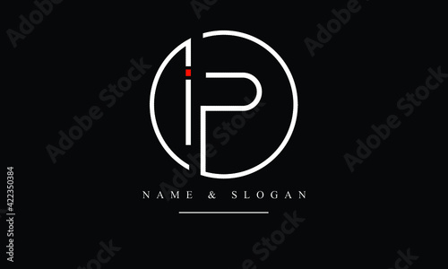 PI, IP, P, I abstract letters logo monogram