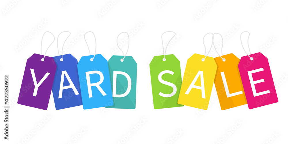 Yard sale tag icon. Clipart image isolated on white background Stock