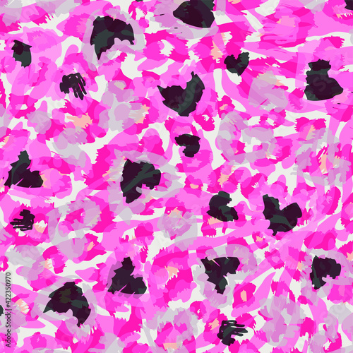 Abstract animal skin leopard seamless pattern design. Jaguar, leopard, cheetah, panther fur. Seamless camouflage background