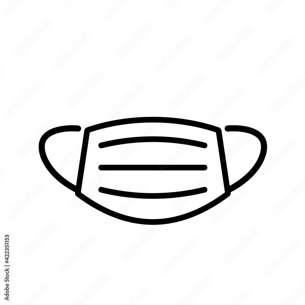 Face mask line icon. Clipart image isolated on white background