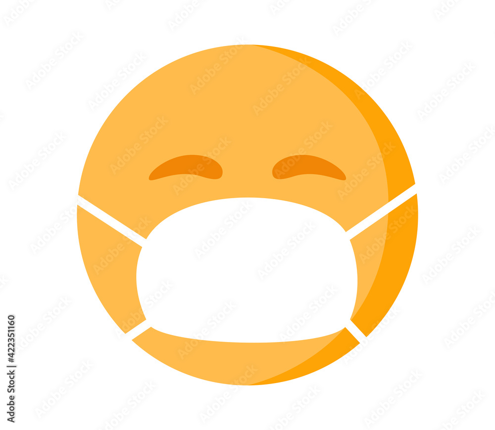 Emoji with medical mask. Virus. Medical mask emoji icon. Vector Emoji with medical mask. Virus. Medical mask emoji icon. Vector