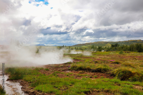 Vulkanlandschaft auf Island am Strokkur
