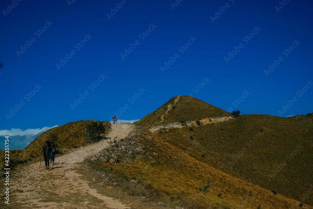 hiking in the mountains