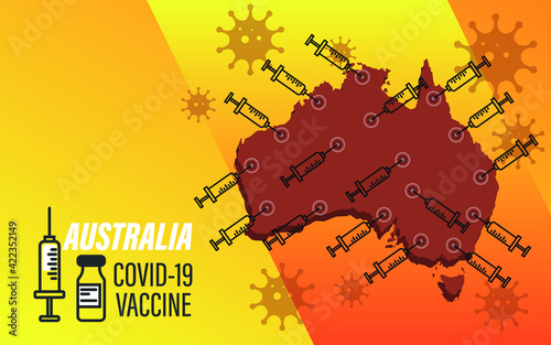 vaccination time, healthcare concept background, banner. Coronavirus Concept With    australian  Flag.