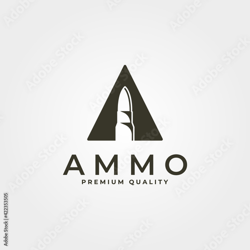 ammunition creative logo with letter A vector symbol illustration design photo
