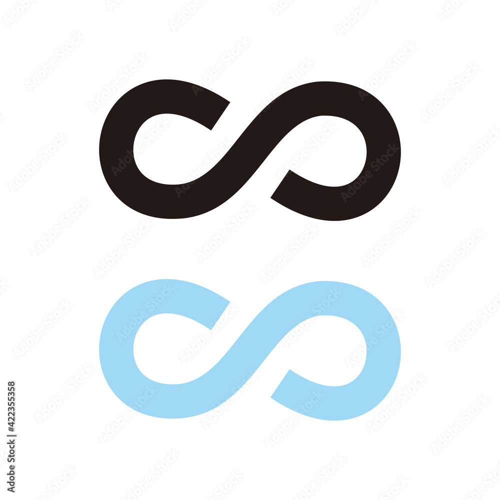 Infinity black and blue vector icon illustration sign Infinity black and blue vector icon illustration sign