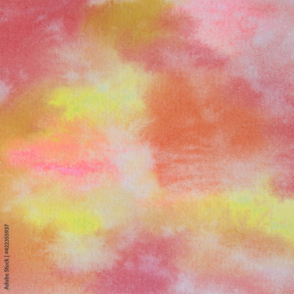 Warm pinks watercolor background with some gold and yellow tones for backdrops, design elements, and more.  Handpainted paint textures.
