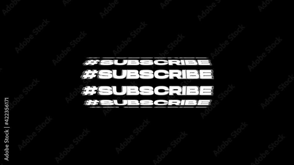 Subscribe title animation 4K resolution, alpha channel and loop animation.	
