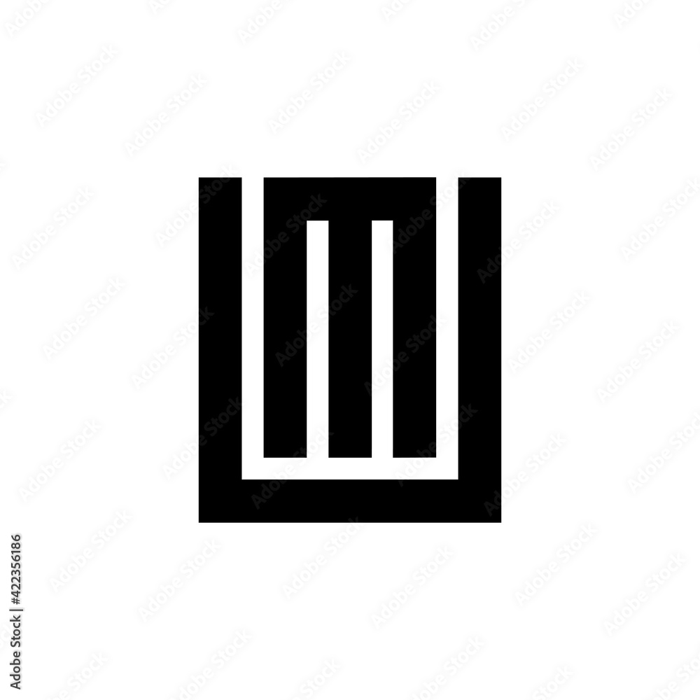 Black letter UM MU initial logo icon Black letter UM MU initial logo icon